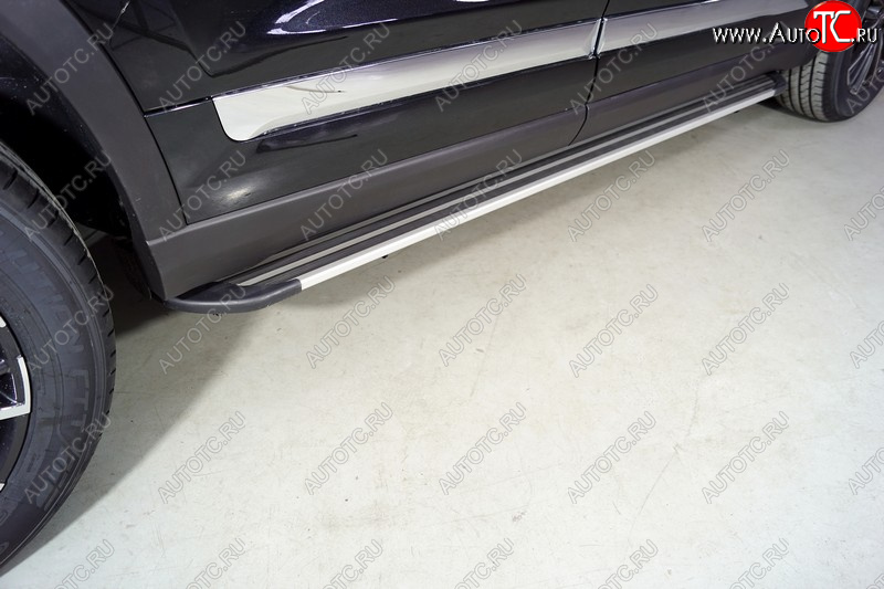 20 599 р. Пороги алюминиевые Slim Line ТСС Тюнинг  Chery Tiggo 8 PRO (2021-2025) (Silver )  с доставкой в г. Майкоп