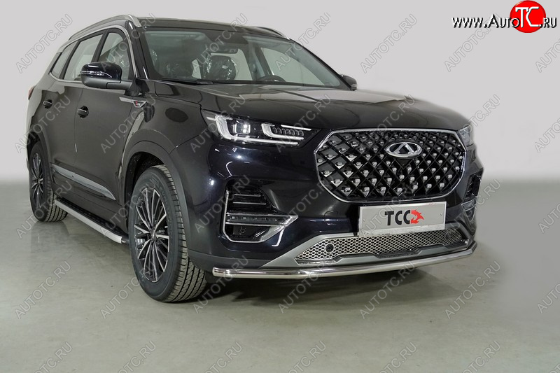 17 999 р. Защита переднего бампера нижняя d42,4 мм ТСС Тюнинг  Chery Tiggo 8 PRO (2021-2025) (нержавейка)  с доставкой в г. Майкоп