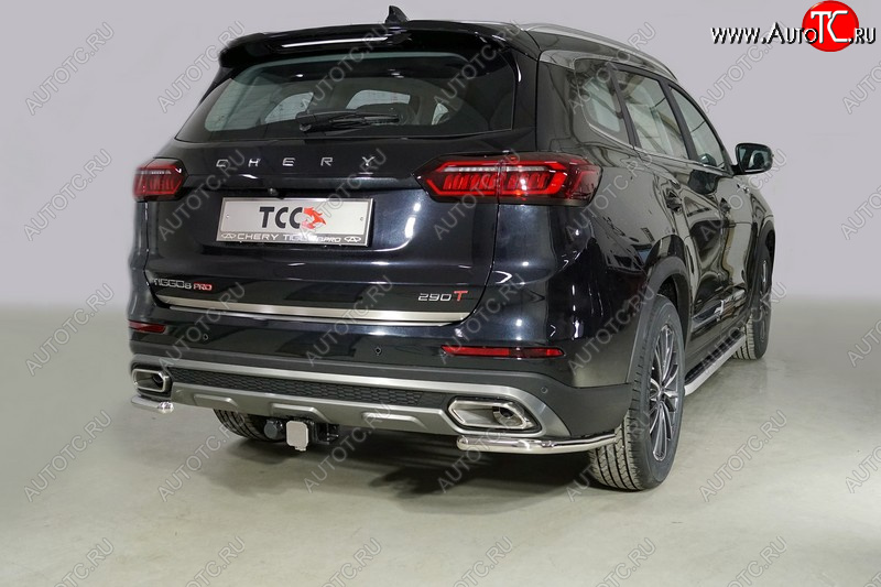 11 999 р. Защита заднего бампера (уголки, d42,4 мм) TCC  Chery Tiggo 8 PRO (2021-2025)  с доставкой в г. Майкоп