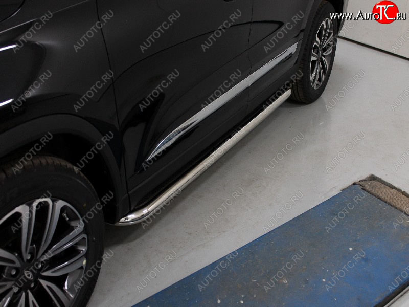 42 999 р. Пороги с площадкой 60,3 мм ТСС Тюнинг Chery Tiggo 8 1 T18 рестайлинг (2019-2023) (нержавейка)  с доставкой в г. Майкоп
