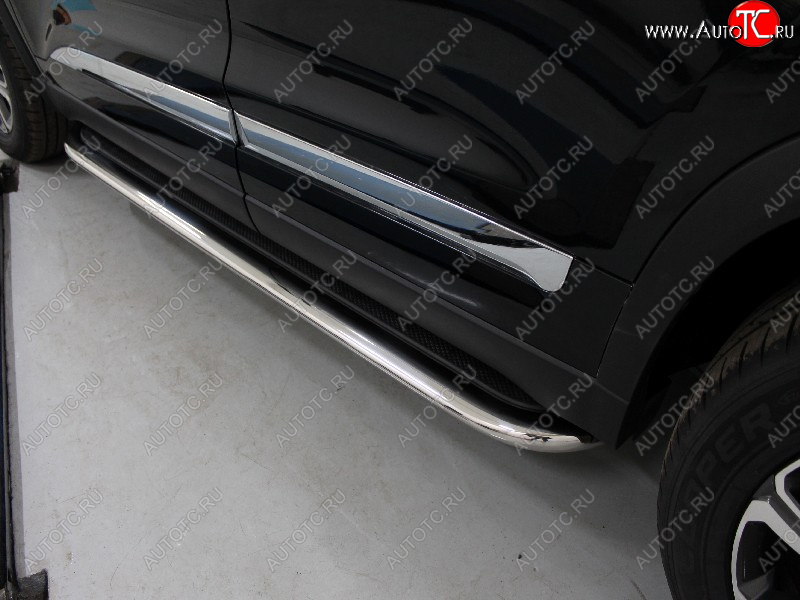 51 999 р. Пороги с площадкой 75х42 мм ТСС Тюнинг Chery Tiggo 8 1 T18 рестайлинг (2019-2023) (нержавейка)  с доставкой в г. Майкоп