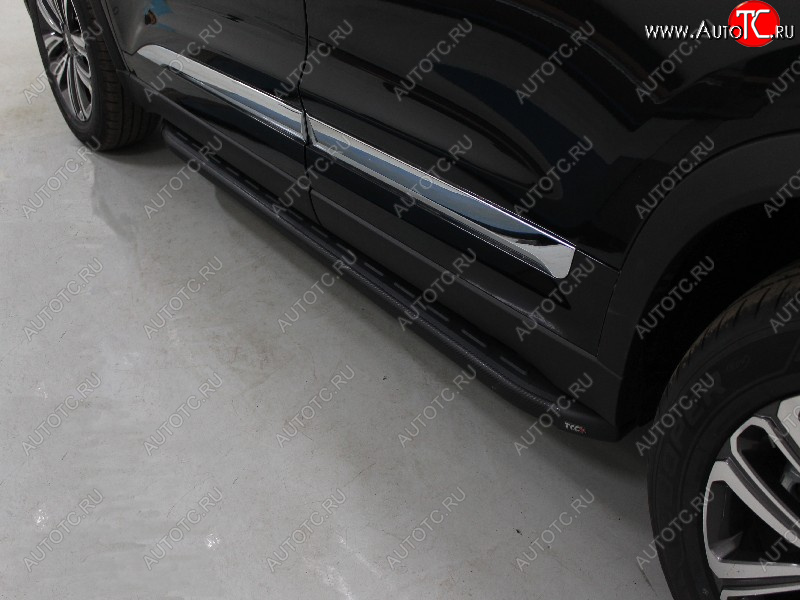 21 999 р. Пороги алюминиевые с пластиковой накладкой ТСС Тюнинг  Chery Tiggo 8  (T18) (2019-2025) рестайлинг (карбон черные)  с доставкой в г. Майкоп