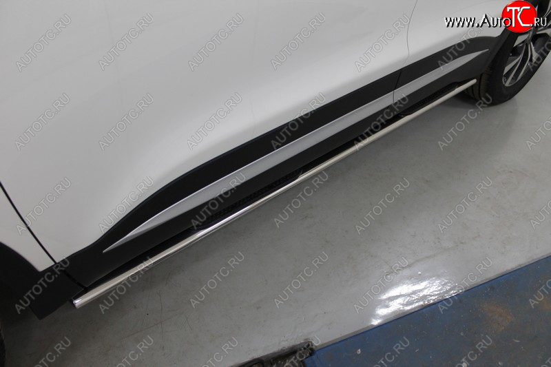 31 399 р. Пороги овальные с накладкой 75*42 мм ТСС Тюнинг  Chery Tiggo 7 PRO (2019-2025) (серые)  с доставкой в г. Майкоп