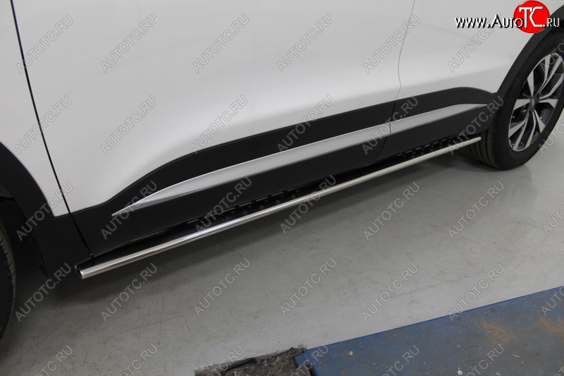 33 799 р. Пороги овальные с проступью 75х42 мм ТСС Тюнинг Chery Tiggo 7 PRO (2019-2025) (серые)  с доставкой в г. Майкоп