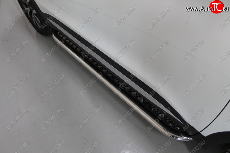 51 999 р. Пороги с площадкой 75х42 мм ТСС Тюнинг  Chery Tiggo 7 PRO (2019-2025) (нержавейка)  с доставкой в г. Майкоп