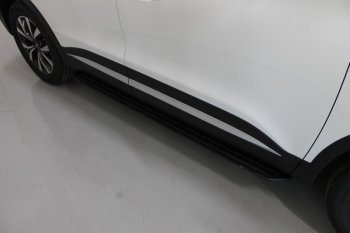 Пороги алюминиевые, ТСС Тюнинг Chery Tiggo 7 PRO (2019-2025) (Slim Line Black)