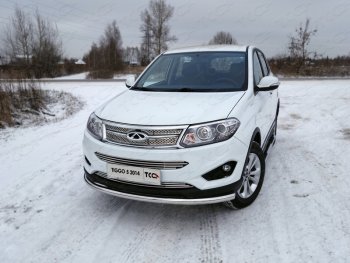 Защита переднего бампера нижняя d60,3 мм ТСС Тюнинг Chery Tiggo 5  (T21) (2014-2017) дорестайлинг (нержавейка)