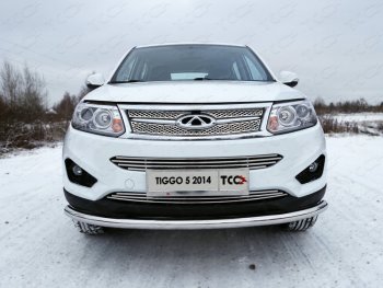Средняя декоративная вставка в бампер ТСС Тюнинг Chery Tiggo 5 (T21) дорестайлинг (2014-2017) (d 12 мм)