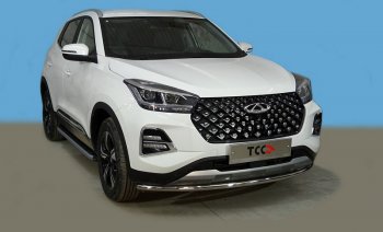 Защита переднего бампера нижняя d42,4 мм ТСС Тюнинг Chery Tiggo 4 Pro (2021-2025) (нержавейка)