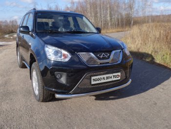 Защита переднего бампера нижняя d60,3 мм ТСС Тюнинг Chery Tiggo T11 (2013-2016) рестайлинг (нержавейка)