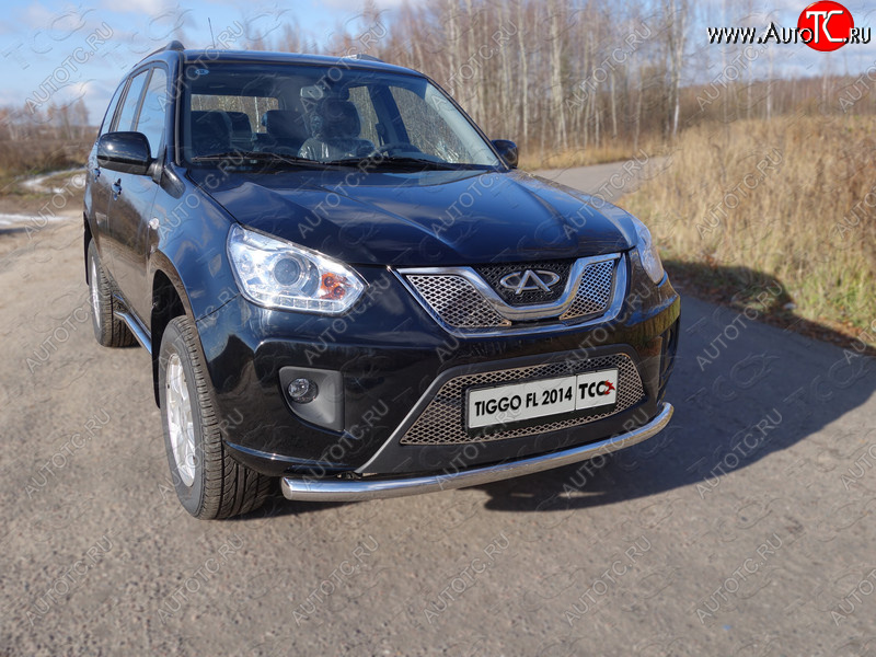 15 999 р. Защита переднего бампера нижняя d60,3 мм ТСС Тюнинг Chery Tiggo T11 рестайлинг (2013-2016) (нержавейка)  с доставкой в г. Майкоп