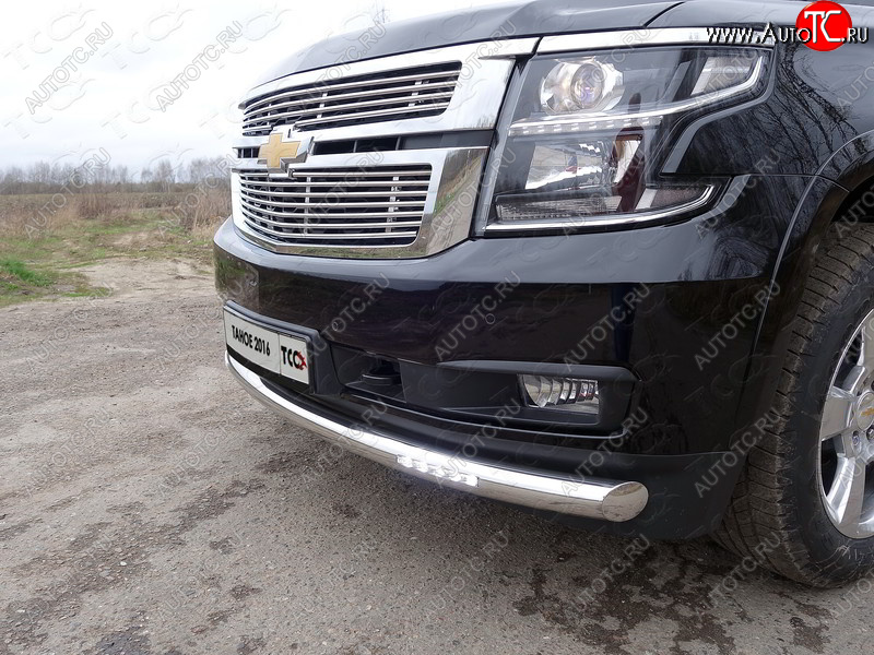 7 349 р. Декоративная вставка переднего бампера ТСС Тюнинг  Chevrolet Tahoe  K2UC (2014-2021) (d 12 мм)  с доставкой в г. Майкоп