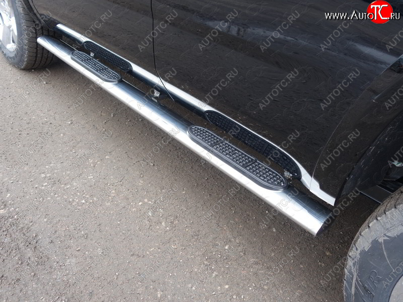 43 949 р. Пороги овальные с накладкой 120x60 мм ТСС Тюнинг  Chevrolet Tahoe  K2UC (2014-2021) (серые)  с доставкой в г. Майкоп