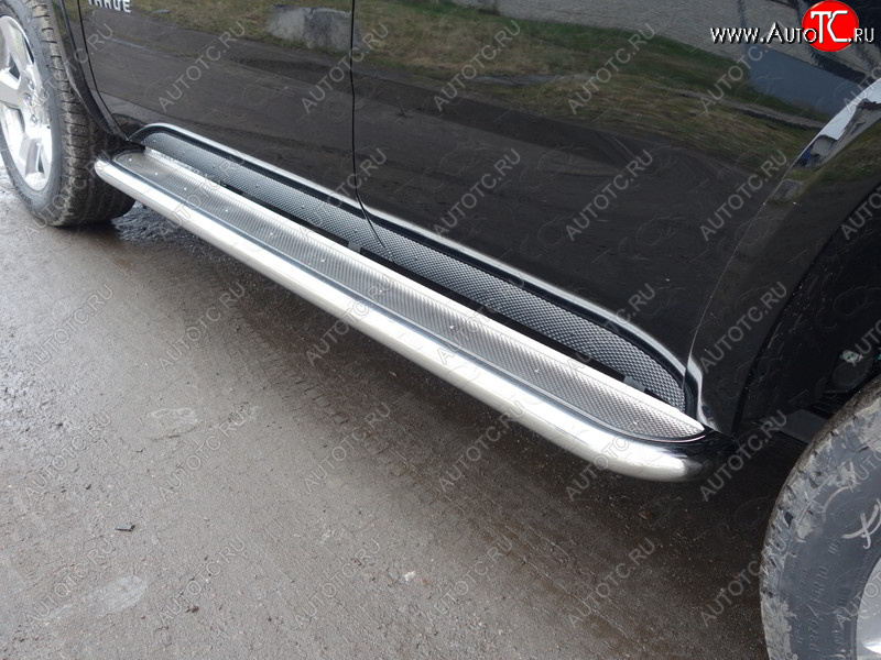 45 999 р. Пороги с площадкой 60,3 мм ТСС Тюнинг Chevrolet Tahoe K2UC (2014-2021) (нержавейка )  с доставкой в г. Майкоп