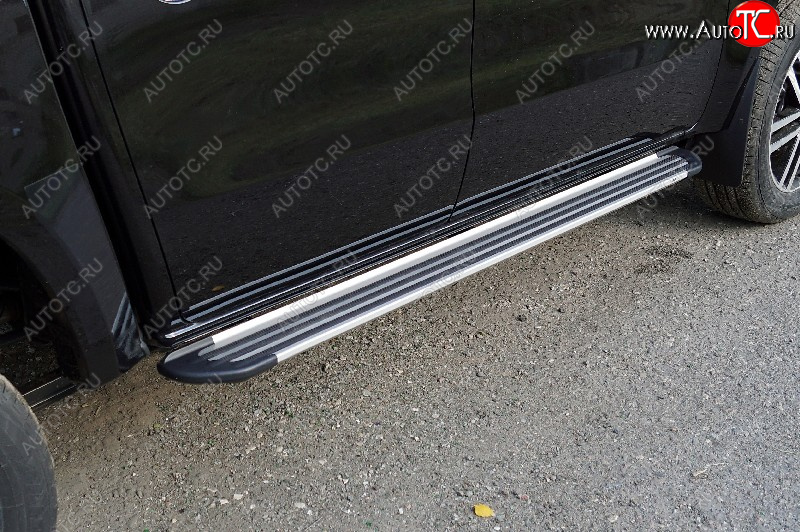 20 599 р. Пороги алюминиевые Slim Line ТСС Тюнинг  Dong Feng DF6 (2022-2025) пикап (Silver)  с доставкой в г. Майкоп