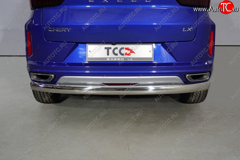 14 749 р. Защита заднего бампера (1.5L Turbo 2WD, овальная, d75х42 мм) TCC EXEED LX 1-ый рестайлинг (2021-2025)  с доставкой в г. Майкоп