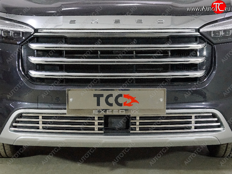 5 449 р. Декоративная вставка переднего бампера ТСС Тюнинг  EXEED VX (2020-2023) дорестайлинг (d 12 мм)  с доставкой в г. Майкоп