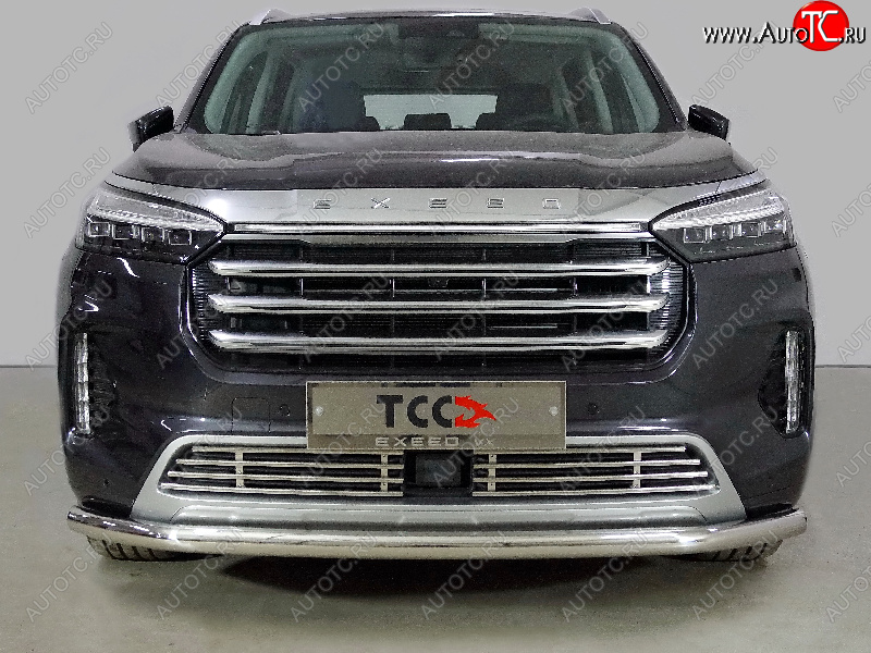 20 749 р. Защита переднего бампера нижняя d60,3 мм ТСС Тюнинг  EXEED VX (2020-2023) дорестайлинг (нержавейка)  с доставкой в г. Майкоп