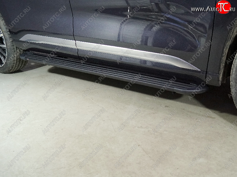 21 999 р. Пороги алюминиевые Slim Line ТСС Тюнинг  EXEED VX (2020-2023) дорестайлинг (Black)  с доставкой в г. Майкоп