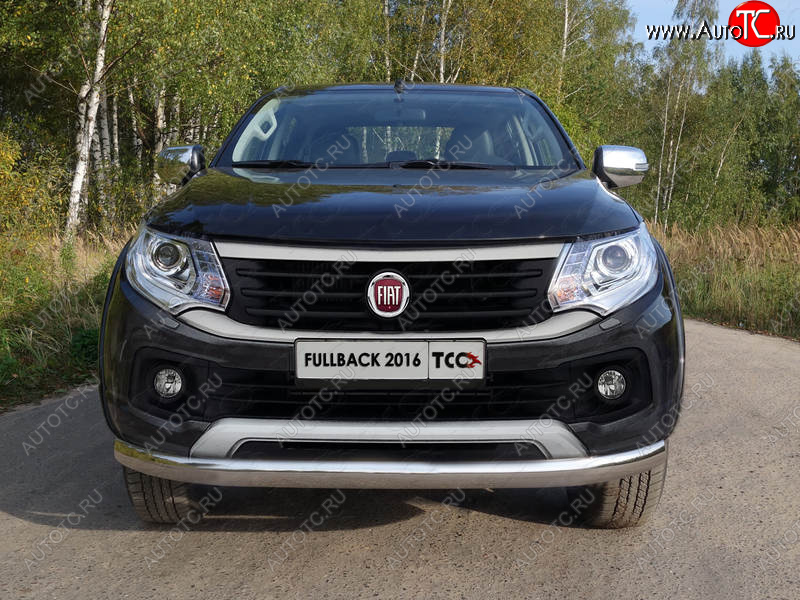21 999 р. Защита переднего бампера нижняя овальная 75х42 мм ТСС Тюнинг Fiat Fullback (2016-2018) (нержавейка)  с доставкой в г. Майкоп