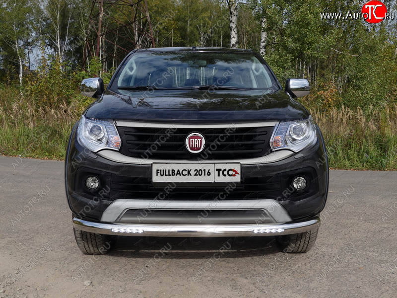 37 999 р. Защита переднего бампера нижняя с ДХО 76,1 мм ТСС Тюнинг Fiat Fullback (2016-2018) (нержавейка)  с доставкой в г. Майкоп