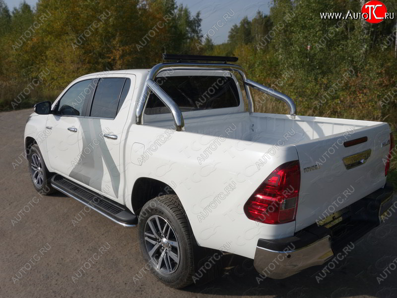 103 999 р. Защита кузова (для кузова) d 76,1 мм со светодиодной фарой ТСС Тюнинг  Fiat Fullback (2016-2018) (нержавейка)  с доставкой в г. Майкоп