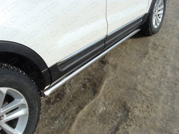 Защита порогов труба d60,3 мм ТСС Тюнинг Ford Explorer  U502 (2010-2016) дорестайлинг (серые)