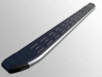 Пороги алюминиевые с пластиковой накладкой, ТСС Тюнинг Ford Explorer  U502 (2010-2016) дорестайлинг (карбон серебро)