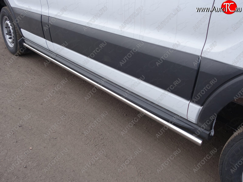 23 549 р. Защита порогов труба d42,4 мм ТСС Тюнинг  Ford Transit (2014-2022) цельнометаллический фургон (серые)  с доставкой в г. Майкоп