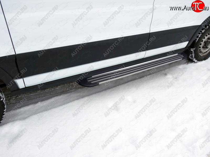 10 399 р. Порог правый алюминиевый Slim Line Silver, ТСС Тюнинг Ford Transit Connect (2013-2018) ( Slim Line Silver)  с доставкой в г. Майкоп