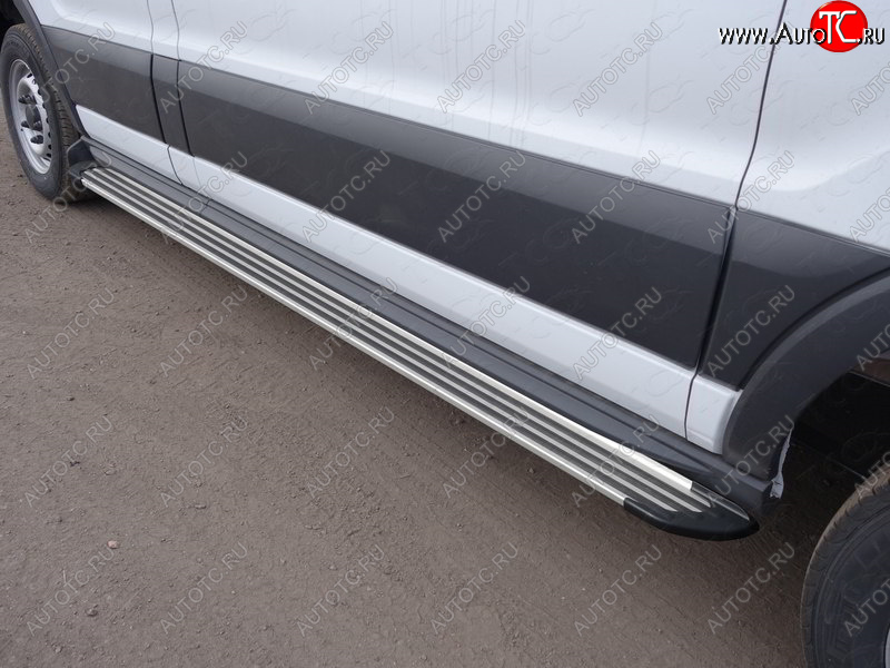 14 599 р. Порог левый алюминиевый Slim Line Silver, ТСС Тюнинг Ford Transit Connect (2013-2018) (Slim Line Silver)  с доставкой в г. Майкоп