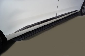 Пороги алюминиевые ТСС Тюнинг GAC GN8 (2020-2023) (Slim Line Black)