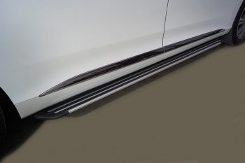 Пороги алюминиевые ТСС Тюнинг GAC GN8 (2020-2023) ( Slim Line Silver)