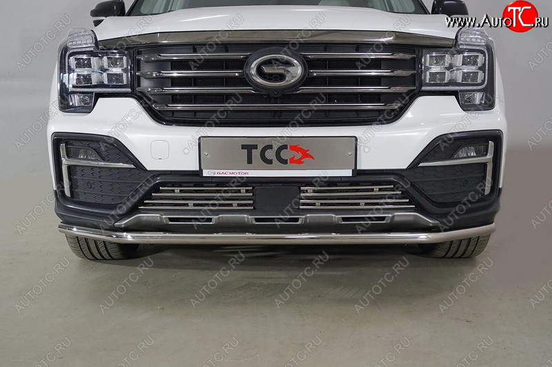 12 499 р. Защита переднего бампера нижняя 42,4 мм ТСС Тюнинг  GAC GS8 (2016-2023) (нержавейка)  с доставкой в г. Майкоп