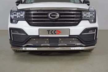 Защита переднего бампера нижняя с ДХО 60,3 мм ТСС Тюнинг GAC GS8 (2016-2023) (нержавейка)