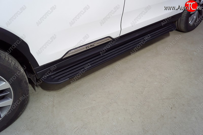 21 999 р. Пороги алюминиевые Slim Line ТСС Тюнинг  GAC GS8 (2016-2023) (Black)  с доставкой в г. Майкоп