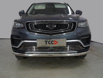 Защита переднего бампера нижняя d60,3 мм ТСС Тюнинг Geely Atlas  NL3 (2016-2022) (нержавейка)