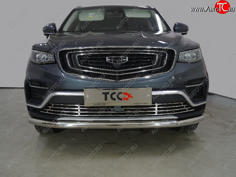 19 399 р. Защита переднего бампера нижняя d60,3 мм ТСС Тюнинг  Geely Atlas  NL3 (2016-2022) (нержавейка)  с доставкой в г. Майкоп