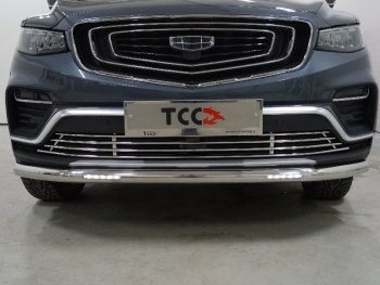 Защита переднего бампера нижняя с ДХО 60,3 мм ТСС Тюнинг Geely Atlas Pro  NL3 (2019-2025) (нержавейка)