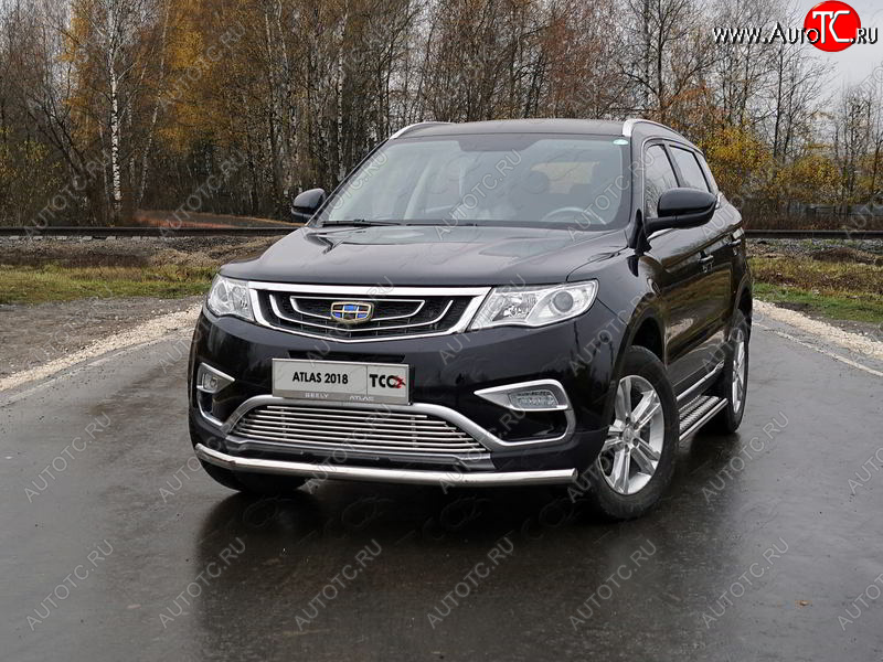 17 649 р. Защита переднего бампера нижняя d60,3 мм ТСС Тюнинг Geely Atlas NL3 (2016-2022) (нержавейка)  с доставкой в г. Майкоп