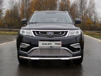 Защита переднего бампера нижняя с ДХО 60,3 мм ТСС Тюнинг Geely Atlas  NL3 (2016-2022) (нержавейка)