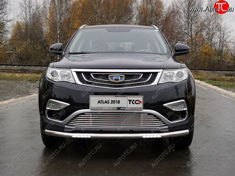 33 849 р. Защита переднего бампера нижняя с ДХО 60,3 мм ТСС Тюнинг Geely Atlas NL3 (2016-2022) (нержавейка)  с доставкой в г. Майкоп