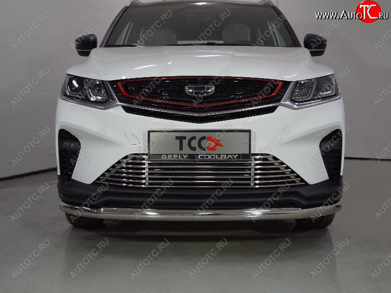 17 999 р. Защита переднего бампера нижняя d60,3 мм ТСС Тюнинг Geely Coolray SX11 дорестайлинг (2018-2023) (нержавейка)  с доставкой в г. Майкоп