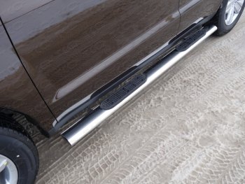 Пороги овальные с накладкой 120x60 мм ТСС Тюнинг Geely Emgrand X7 дорестайлинг (2011-2015) (серые)