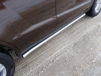 Защита порогов труба d60,3 мм ТСС Тюнинг Geely Emgrand X7 дорестайлинг (2011-2015) (серые)