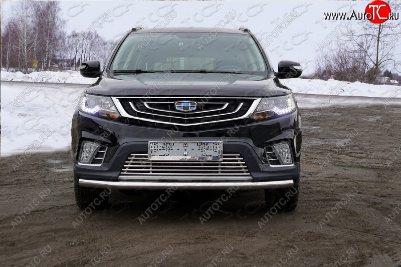 8 799 р. Нижняя декоративная вставка в бампер ТСС Тюнинг  Geely Emgrand X7 (2019-2021) 2-ой рестайлинг (d 12 мм)  с доставкой в г. Майкоп