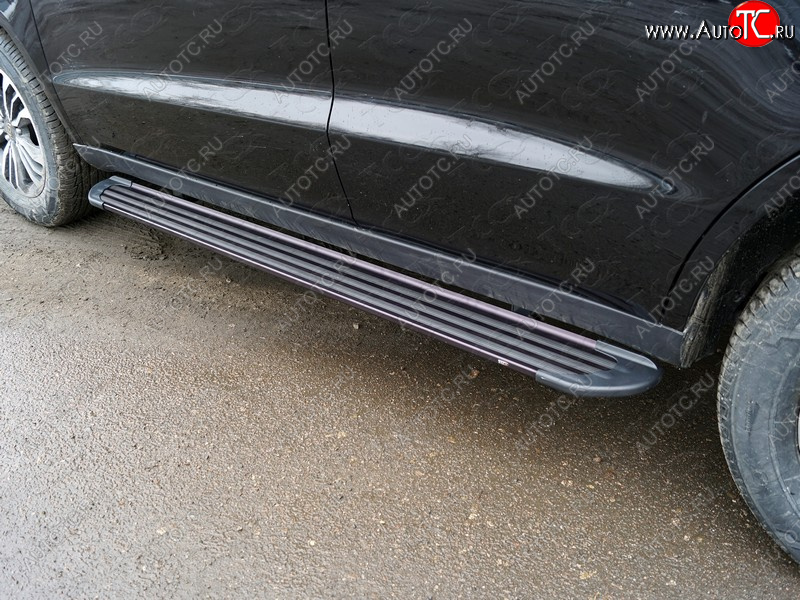 21 999 р. Пороги алюминиевые Slim Line ТСС Тюнинг  Geely Emgrand X7 (2015-2021) 1-ый рестайлинг, 2-ой рестайлинг (Black)  с доставкой в г. Майкоп