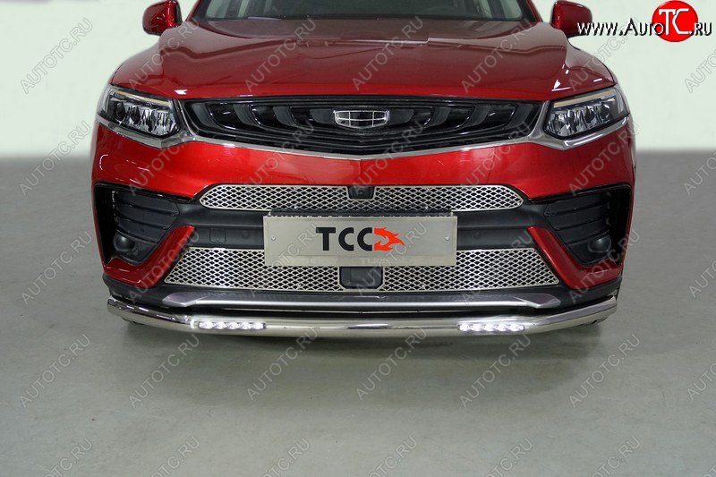 36 299 р. Защита переднего бампера нижняя с ДХО 60,3 мм ТСС Тюнинг  Geely Tugella  FY11,HPBA4 (2019-2025) дорестайлинг, рестайлинг (нержавейка)  с доставкой в г. Майкоп