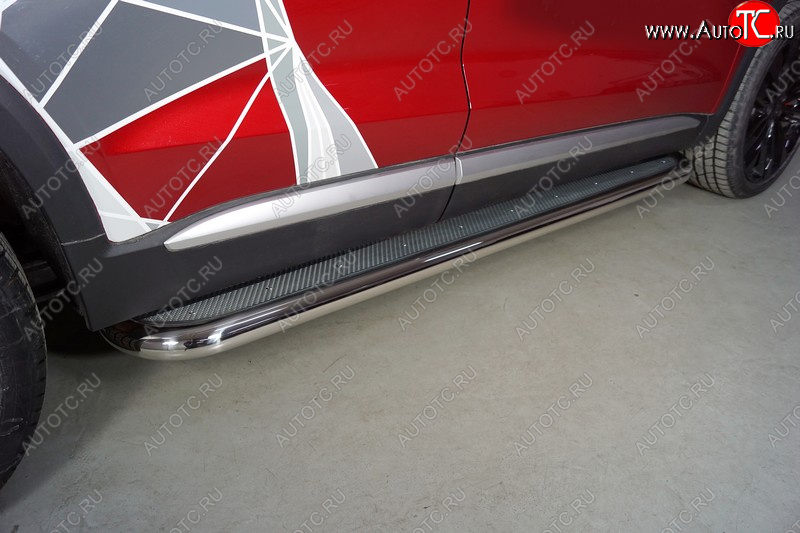 42 999 р. Пороги с площадкой d60,3 мм ТСС Тюнинг  Geely Tugella  FY11,HPBA4 (2019-2025) дорестайлинг, рестайлинг (лист нержавейка)  с доставкой в г. Майкоп