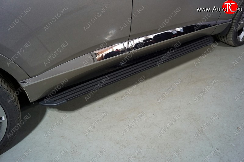 21 999 р. Пороги алюминиевые Slim Line ТСС Тюнинг  GENESIS GV80  JK1 (2020-2022) (Black)  с доставкой в г. Майкоп